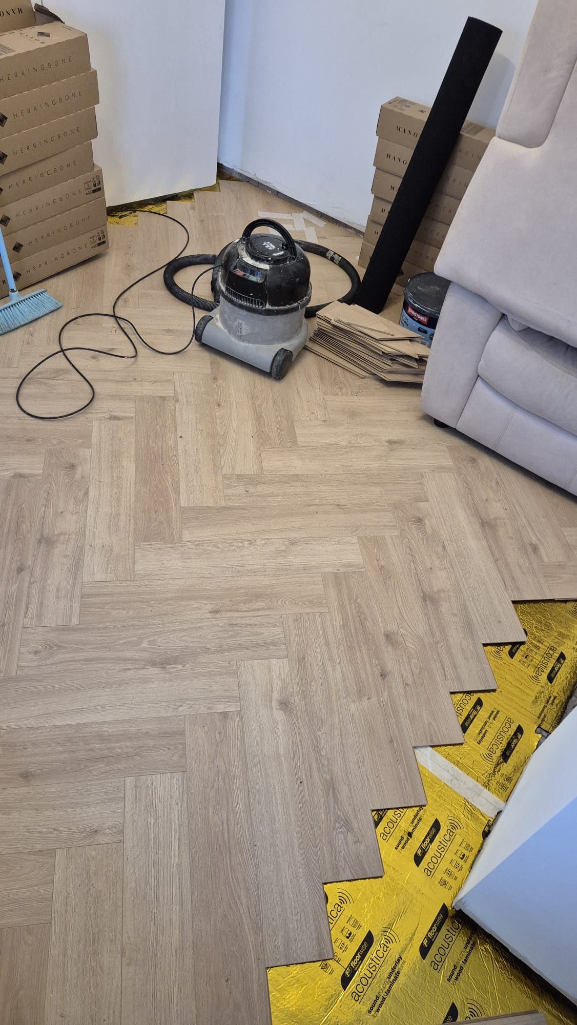 Herringbone Pattern Taking Shape