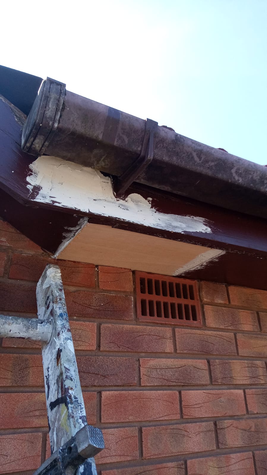 Fascia Repair In Progress
