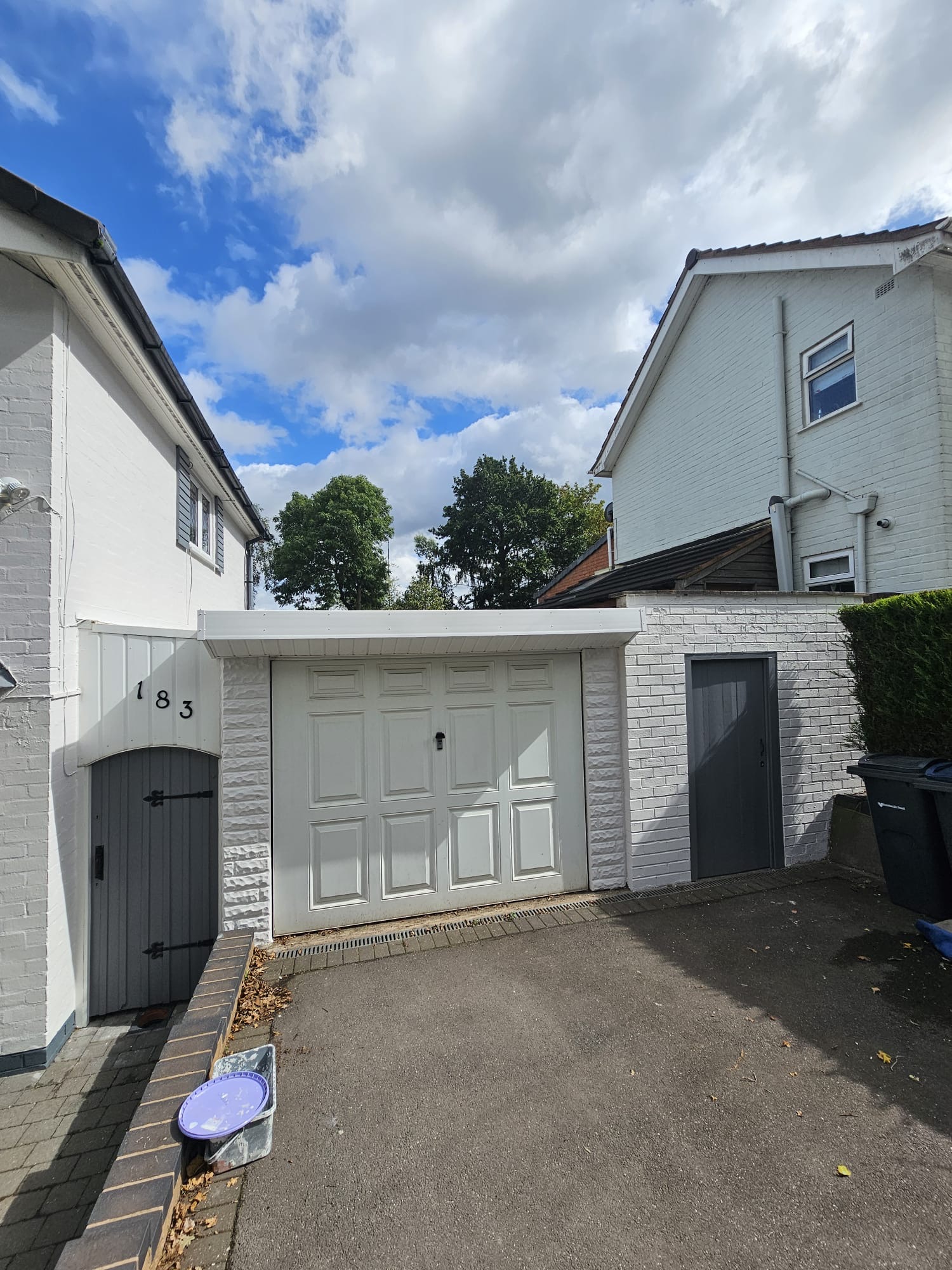 Painted Garage Door & Side Elevation