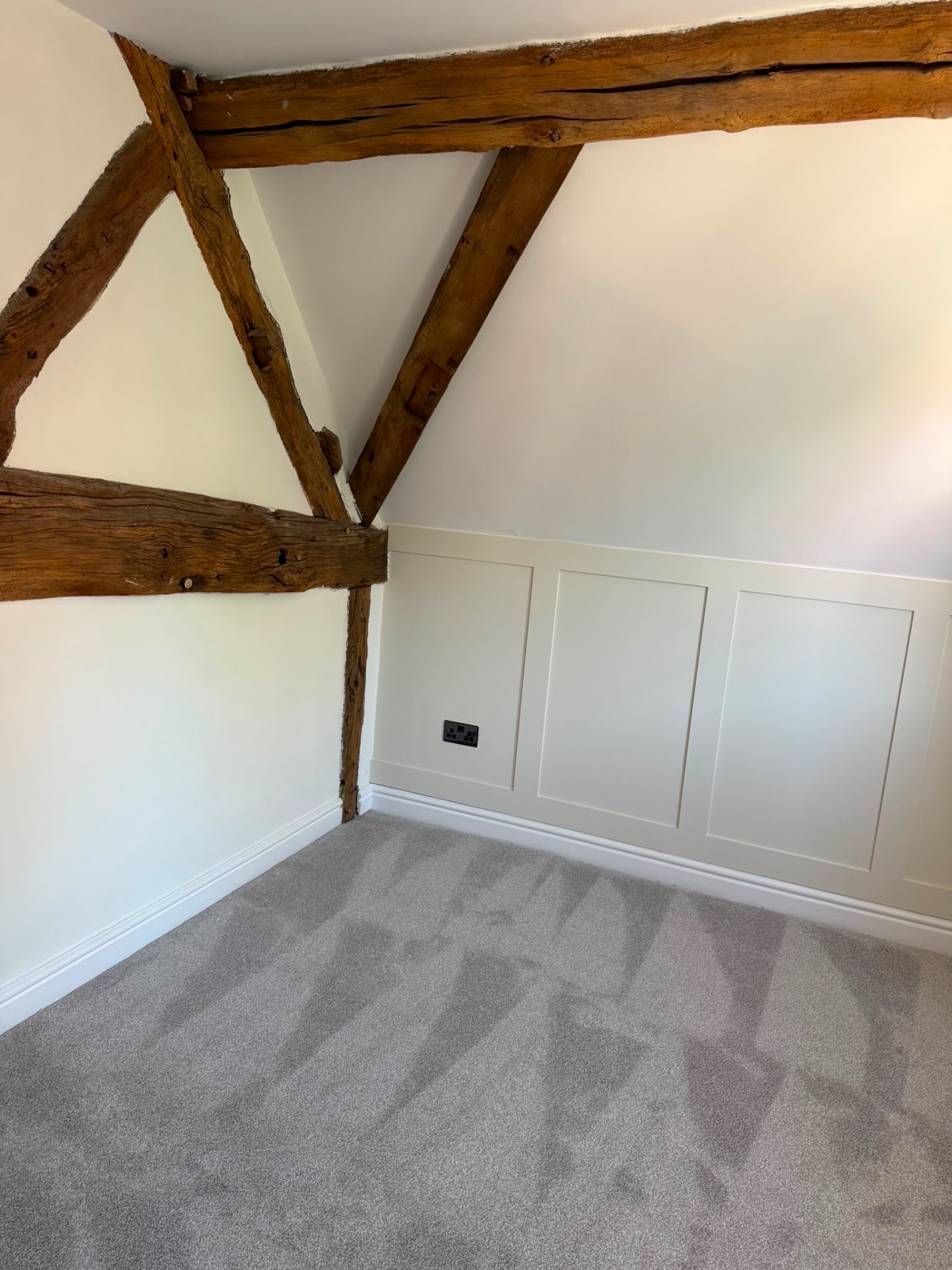Beams Over Shaker Panelling — Sutton Coldfield — Four Oaks Painting & Decorating