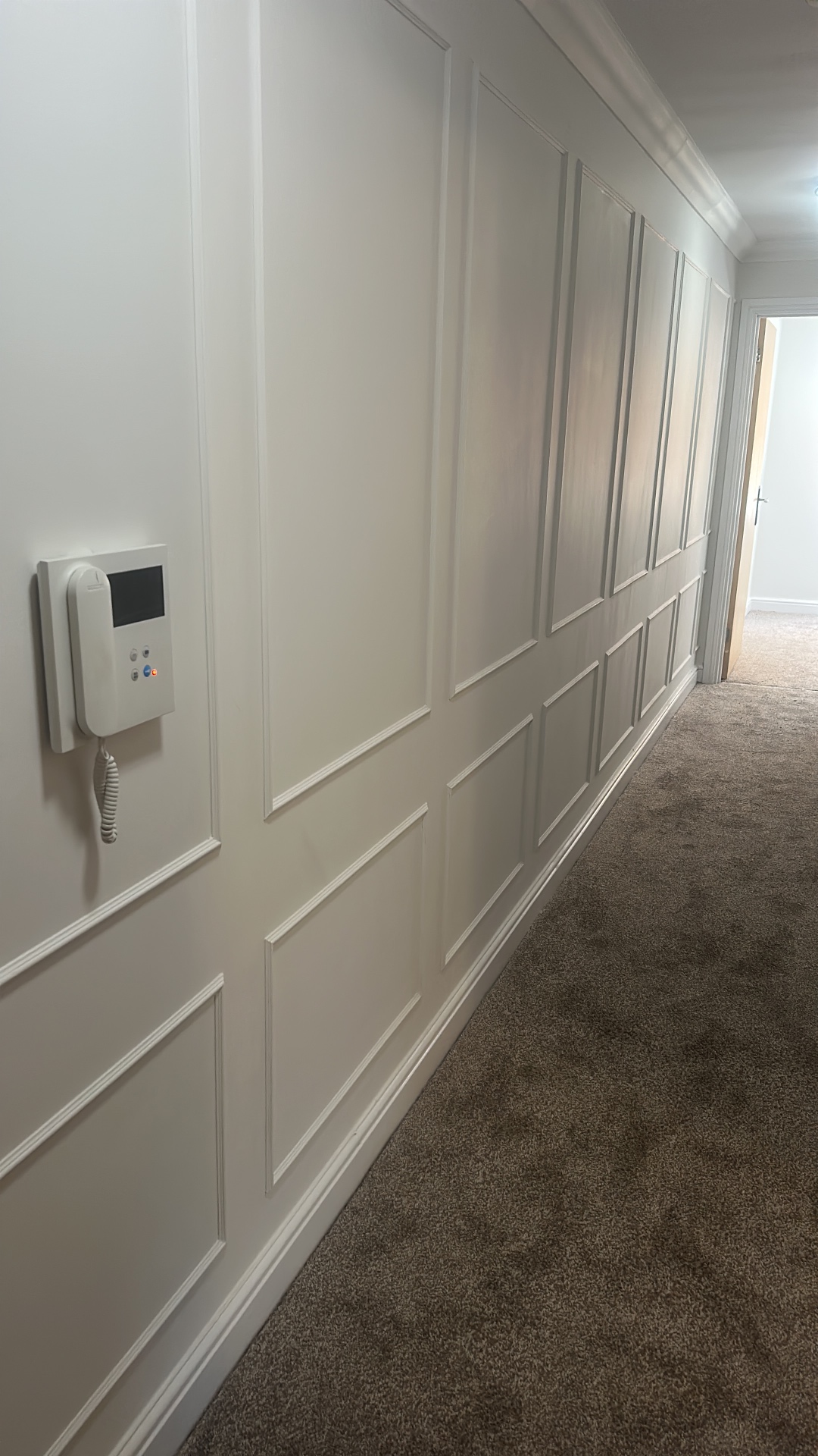 Full-Height Square Panel Hallway — Sutton Coldfield — Four Oaks Painting & Decorating