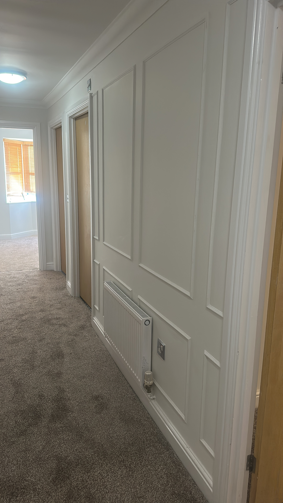 Hallway Panelling & Radiator Detail — Sutton Coldfield — Four Oaks Painting & Decorating