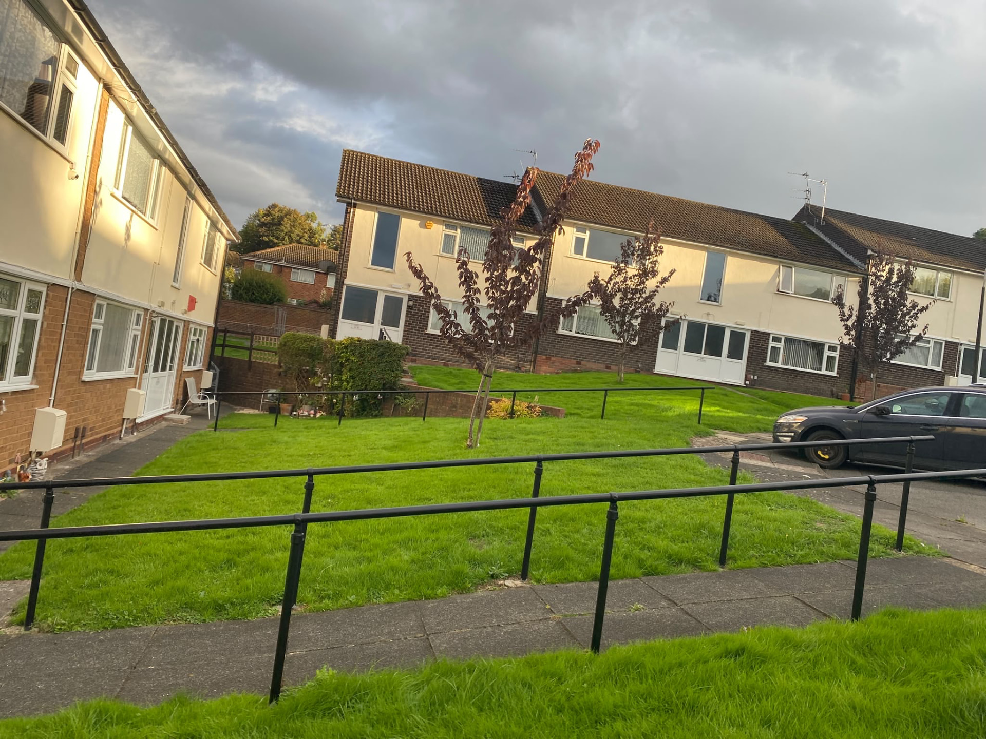 Refinished elevations and handrails at Sutton Court