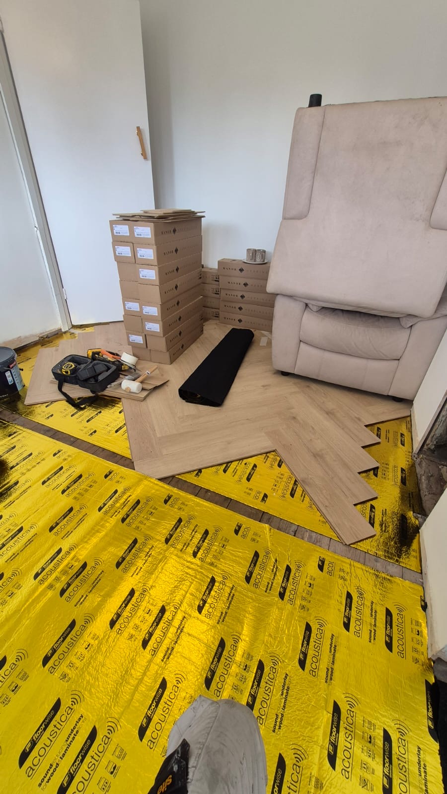 Flooring Installation Underway