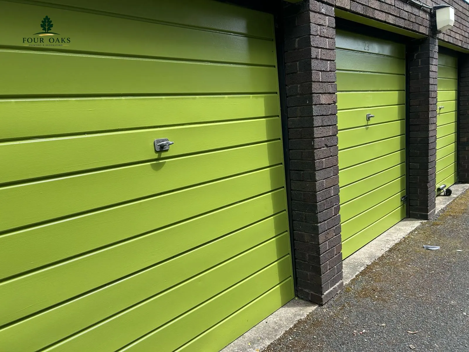 Sprayed Black Garage Doors