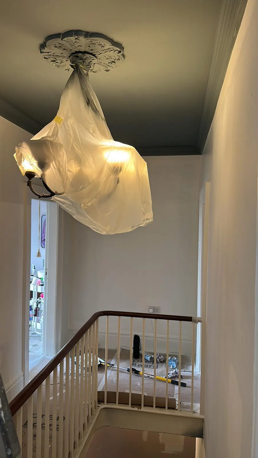 Woodwork primed, walls first-coated