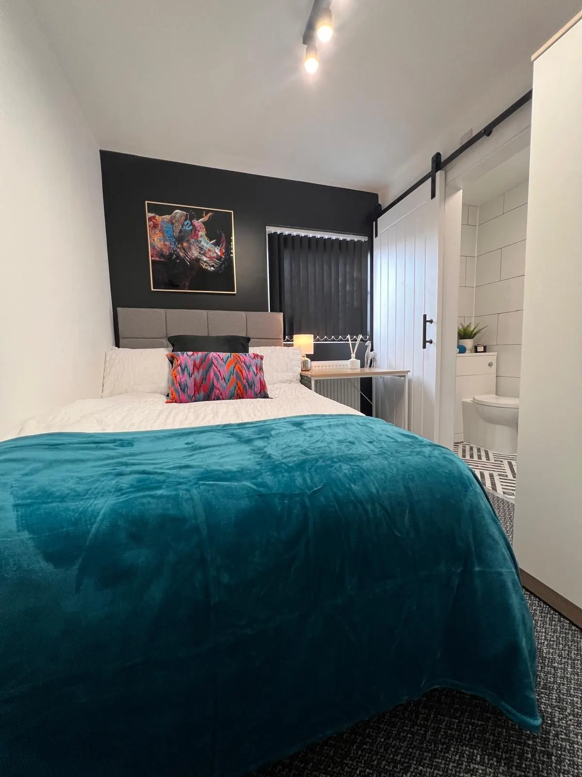 HMO Charcoal Feature Bedroom