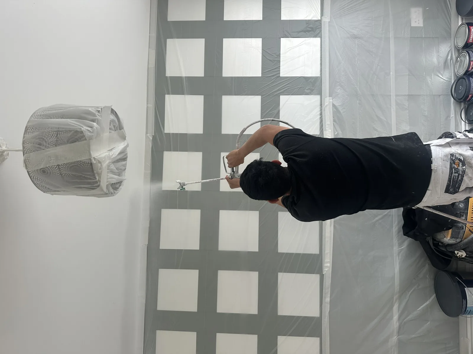 Ceiling spraying